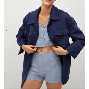 Mango Dark Blue Utility Jacket